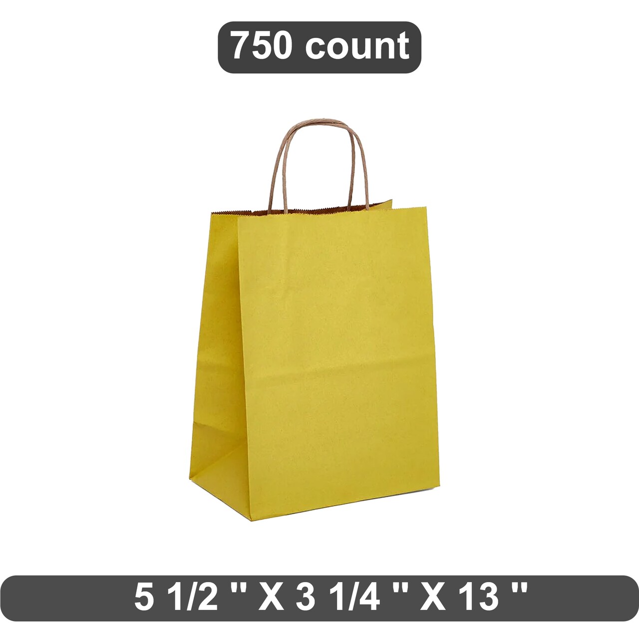 Tinted Kraft Paper Shopping Bag Ideal for Larger Goods, 5.5" x 3.25" x 13"